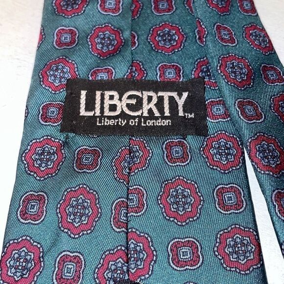 Vintage Liberty Silk Ties For Mens Dark Teal Raspberry Paisley USA - Picture 6 of 8